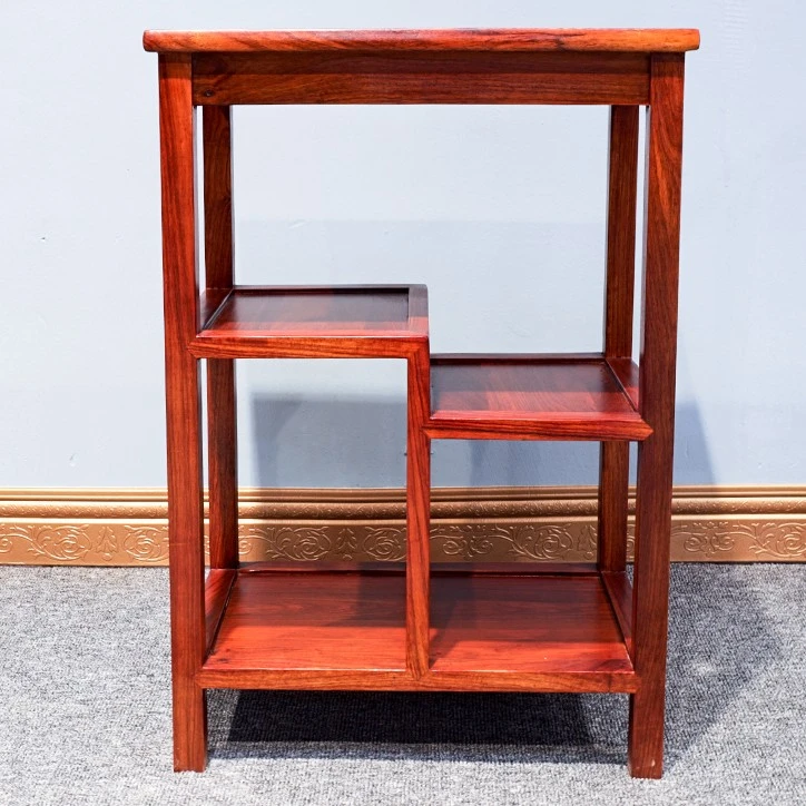 实木置物架花梨木电话架新中式家用客厅简约茶水架盆景架多用架子