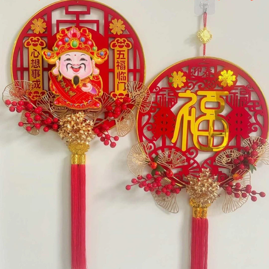 2024龙年新款电动摇头财神新年高端挂件爆款春节玄关场景布置挂件