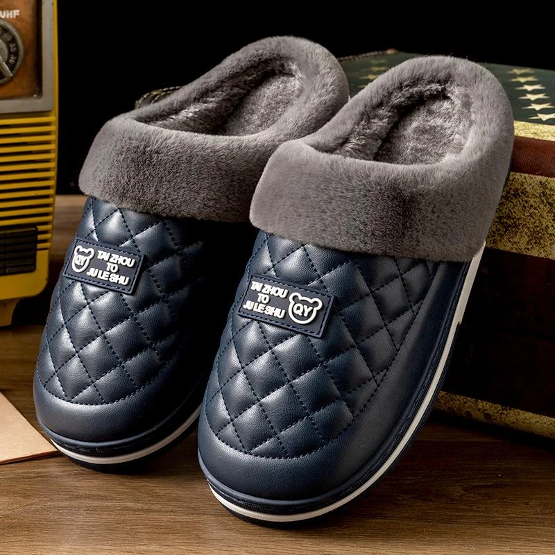 棉拖鞋男士冬季2023新款室内家居防水保暖冬天家用防滑拖鞋女冬款
