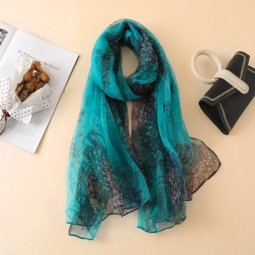 【珊瑚海】时尚百搭新款丝巾优柔纱披肩沙滩巾180*130