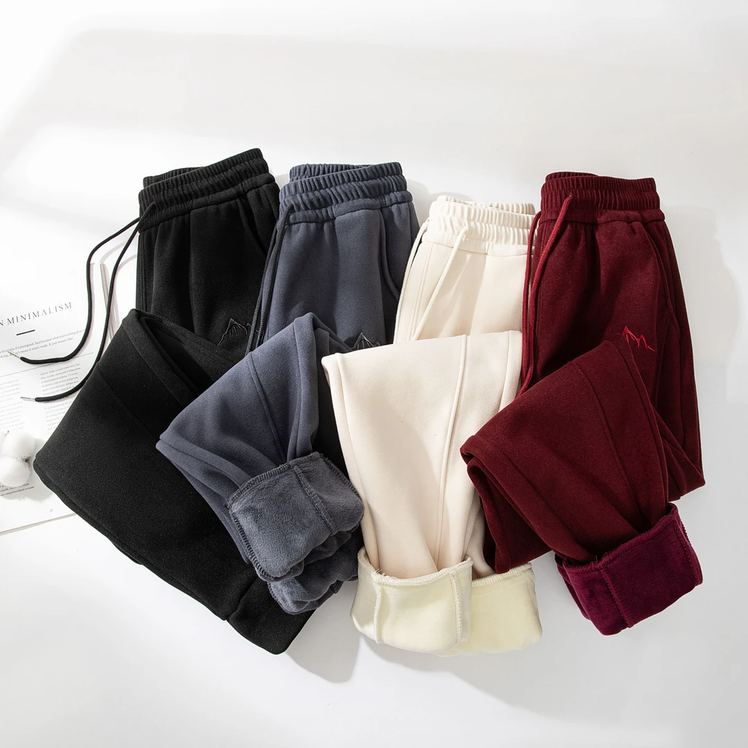 印像家＆沐丝绒加绒加厚山茶花7A抗菌羊绒蛋白氨基酸休闲防风裤001