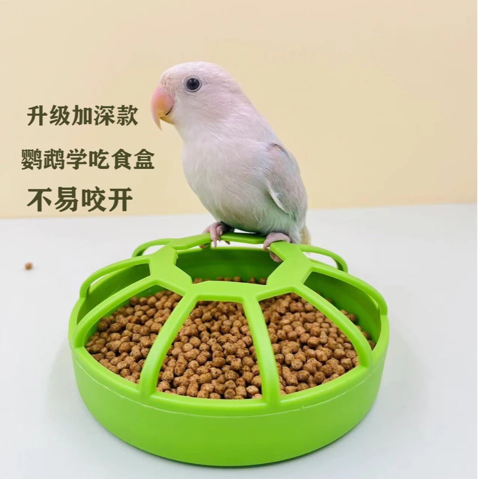 鹦鹉学吃食盒防撒8格食盒自动下料器小型鸟类食碗虎皮牡丹旋风用