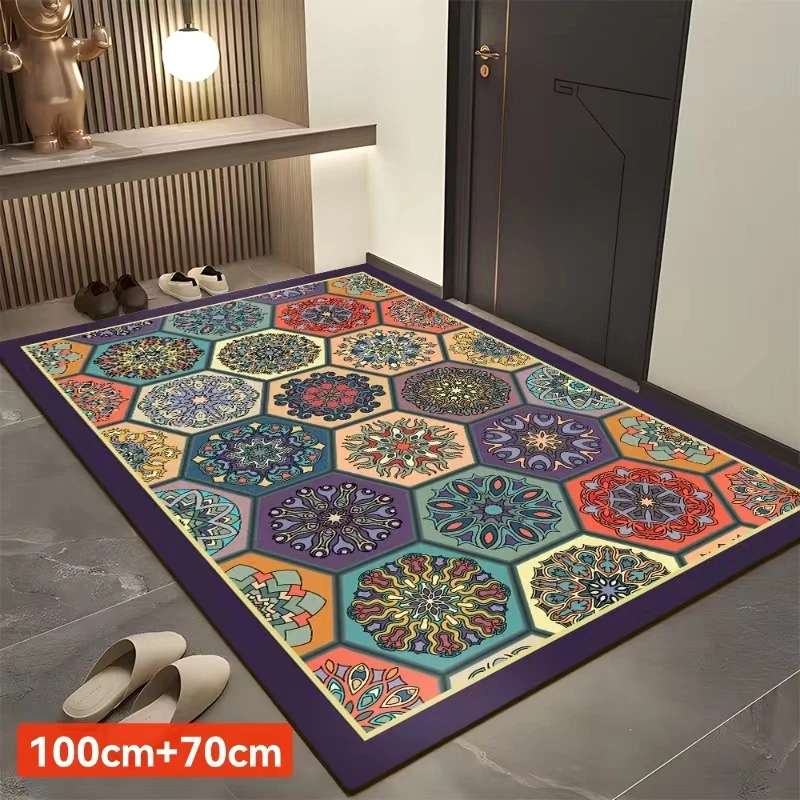 【新疆包邮】50*150cm小号入户水晶绒玄关走廊地毯地垫复古美式