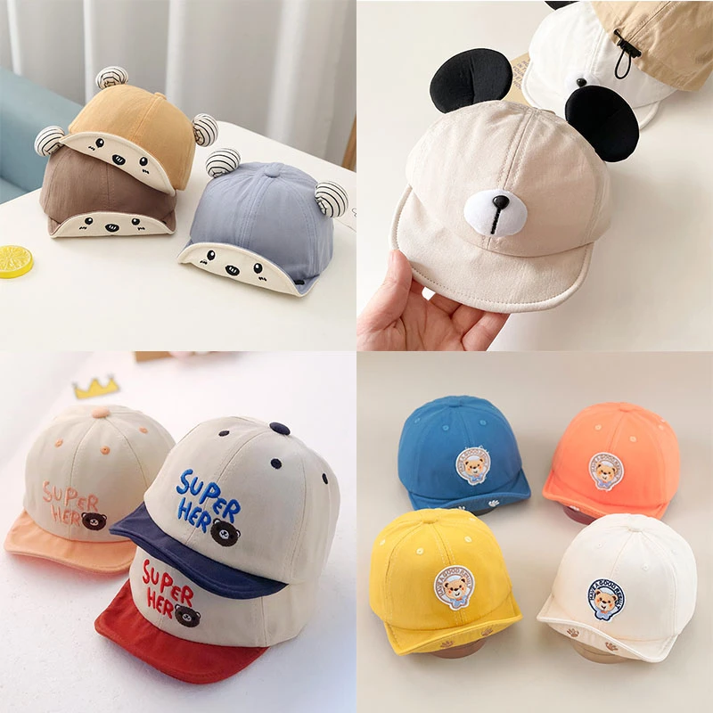 婴儿帽子春秋薄款可爱软檐鸭舌帽男女宝宝春秋遮阳棒球帽