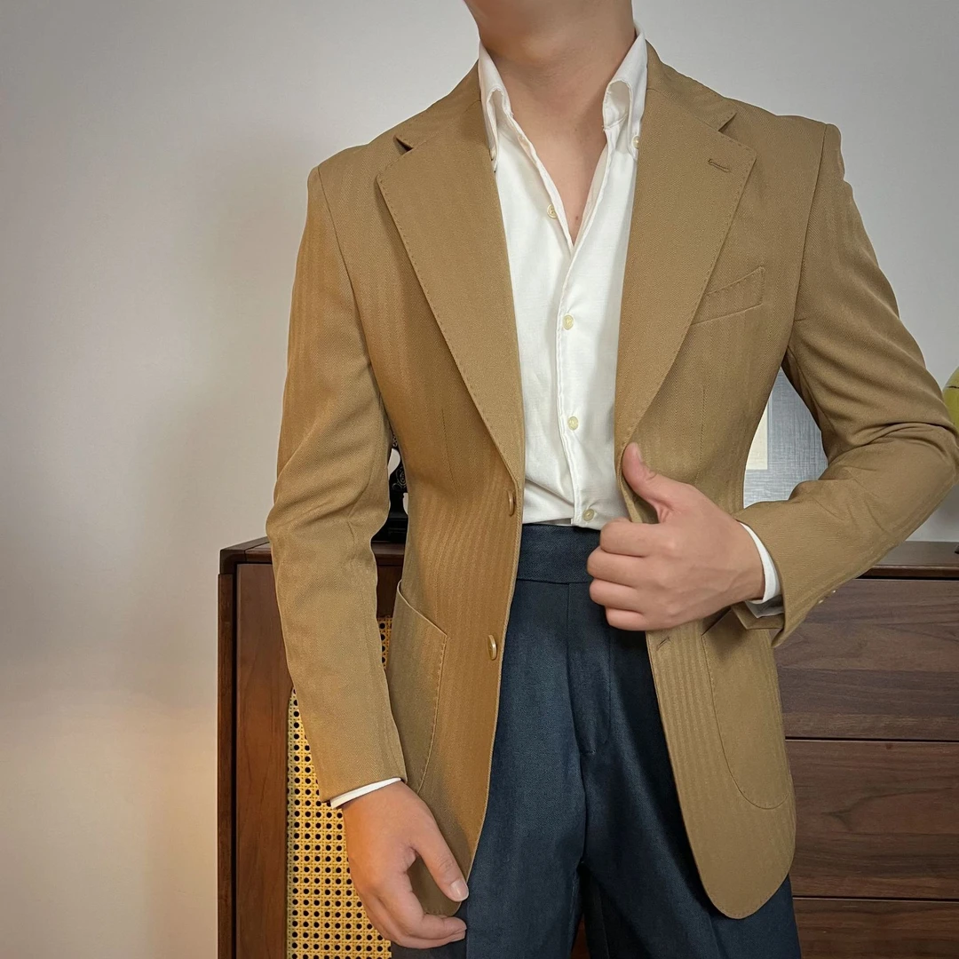 西格Xg 商务休闲单排扣西服男士平驳领高级感时尚休闲西装单西679