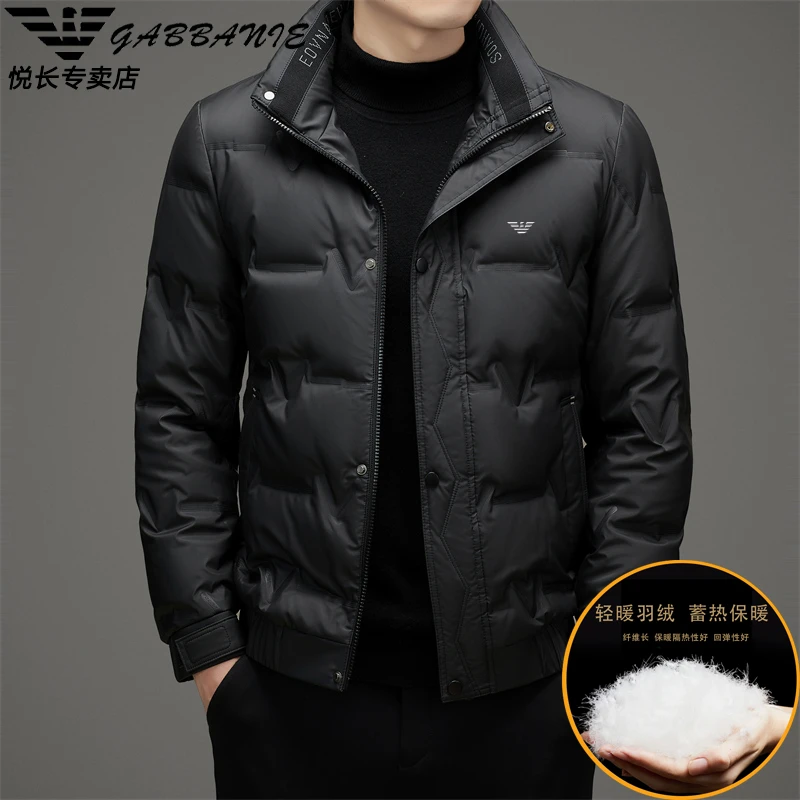意大利轻奢品牌羽绒服男立领拉链暗扣防风防水保暖男士外套冬