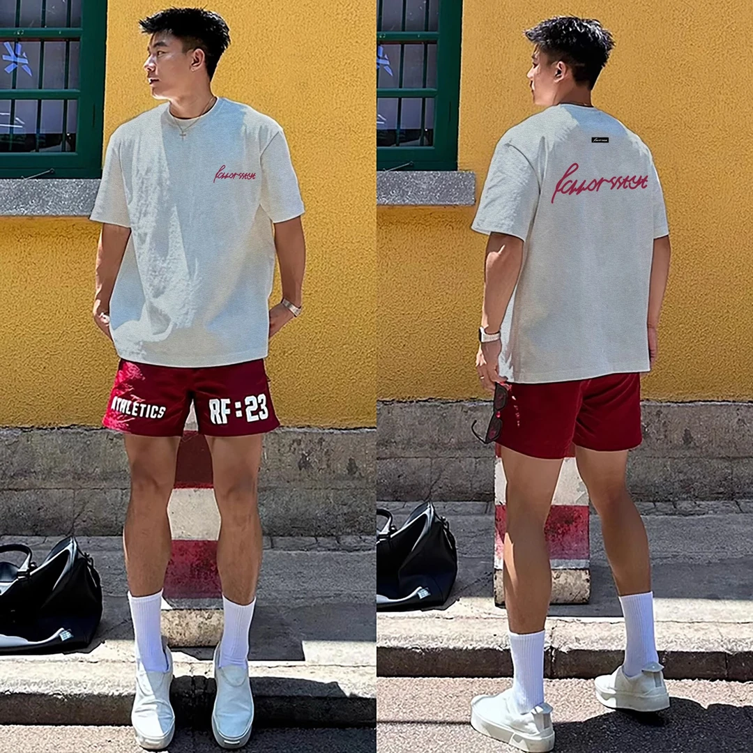 CKKOR夏季新款美式纯棉潮牌短袖t恤男休闲百搭宽松圆领情侣款t恤