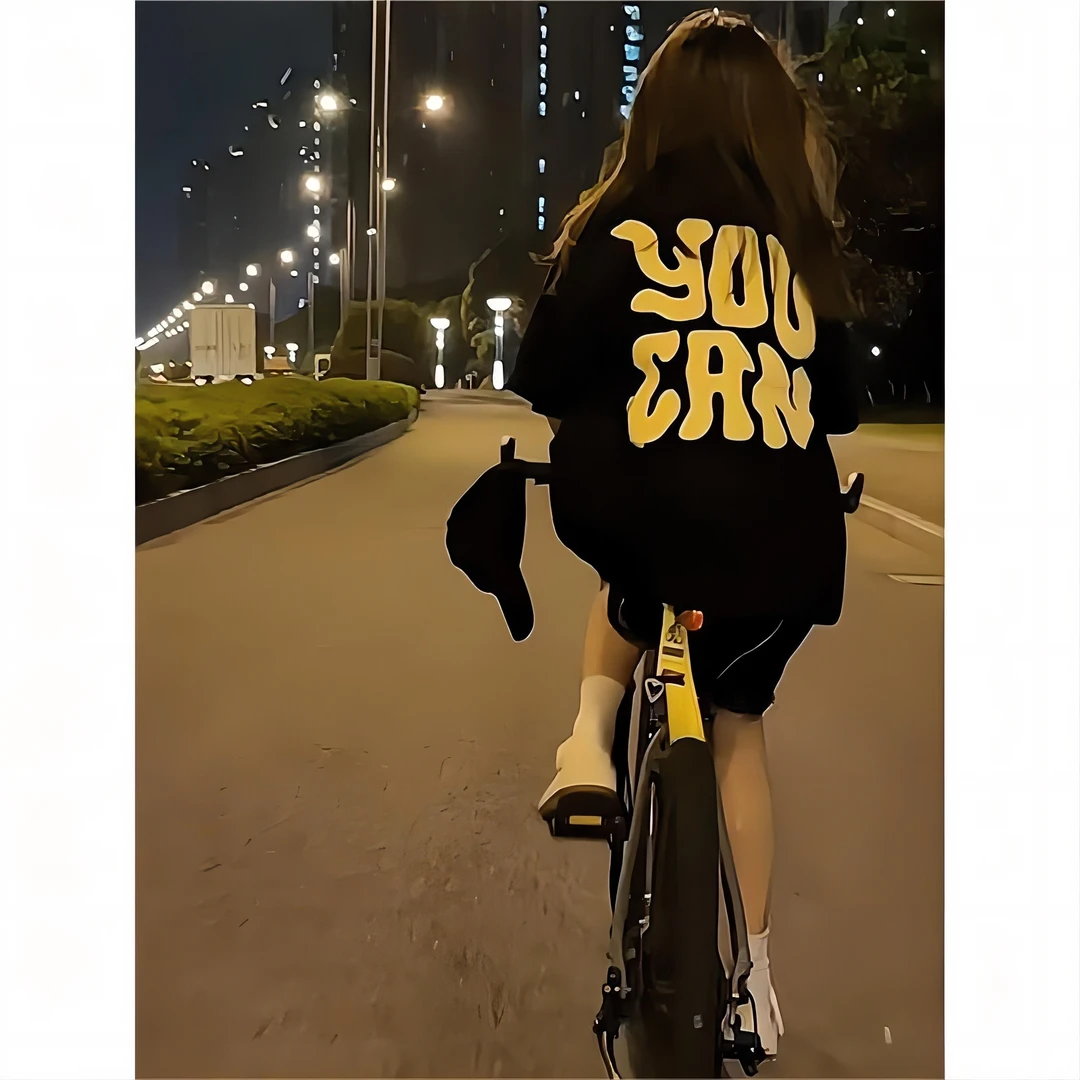 CKKOR赫本黑背后大图案字母印花春夏季爆款潮流宽松上衣oversize