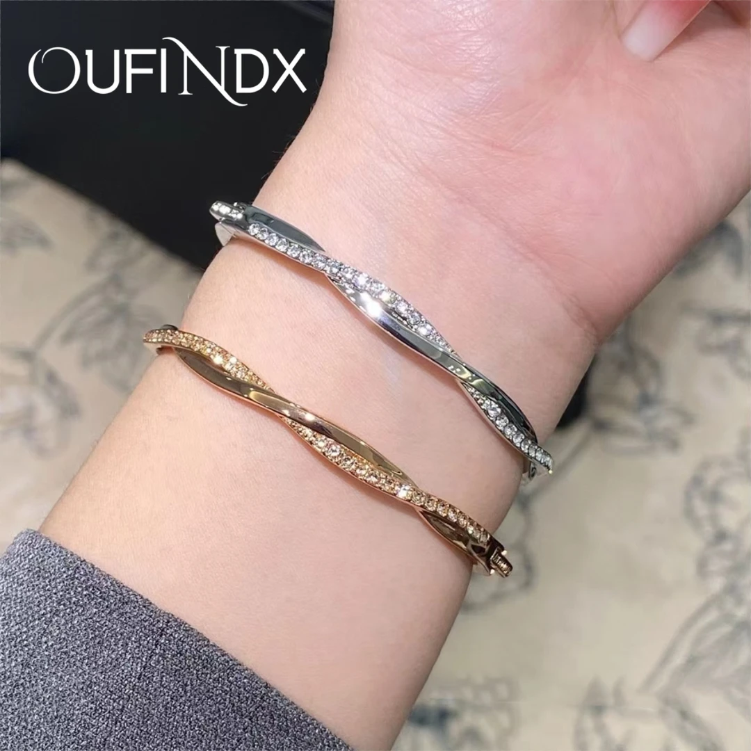 CZ 气质轻奢时尚百搭小众简约素款经典设计感手镯~5636