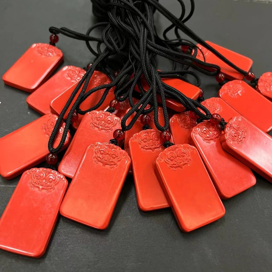 含辰砂工艺品朱砂貔貅无事牌套绳（多样性发一件）