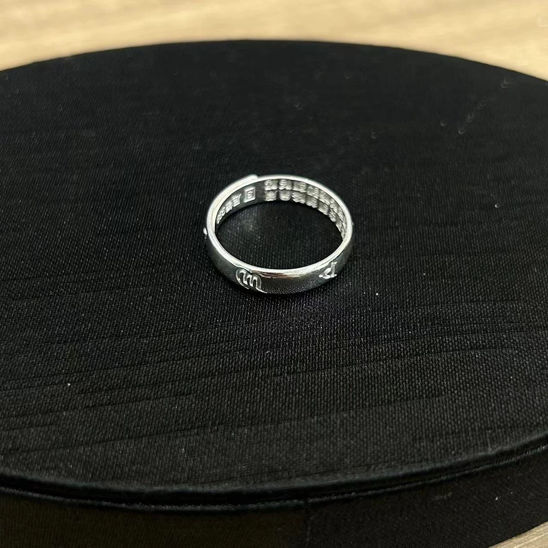 足银戒指 足银六字真言戒（多样性发一件）