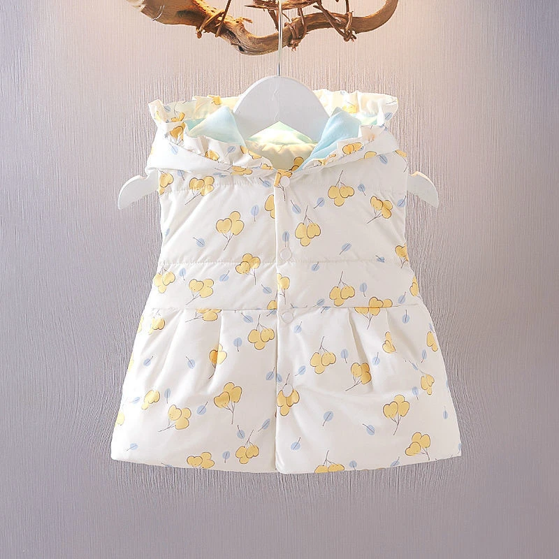 冬季女童加厚棉马甲1-3岁女宝宝新款带帽外出服婴幼儿冬天衣服潮1