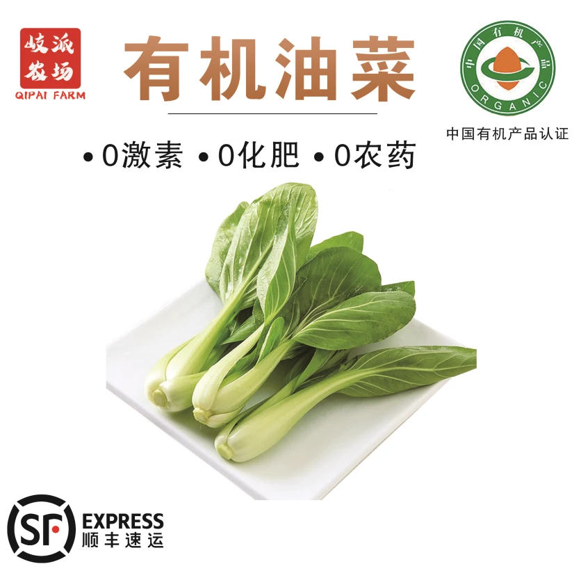 【顺丰包邮】有机小油菜有机认证0药残0农残0化肥新鲜现摘2斤