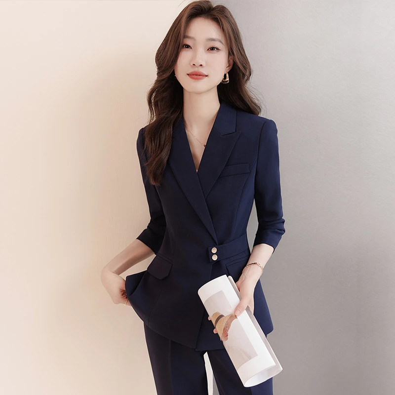 显瘦职业正装西装套装女高级感职场通勤工作服气质修身春秋9903