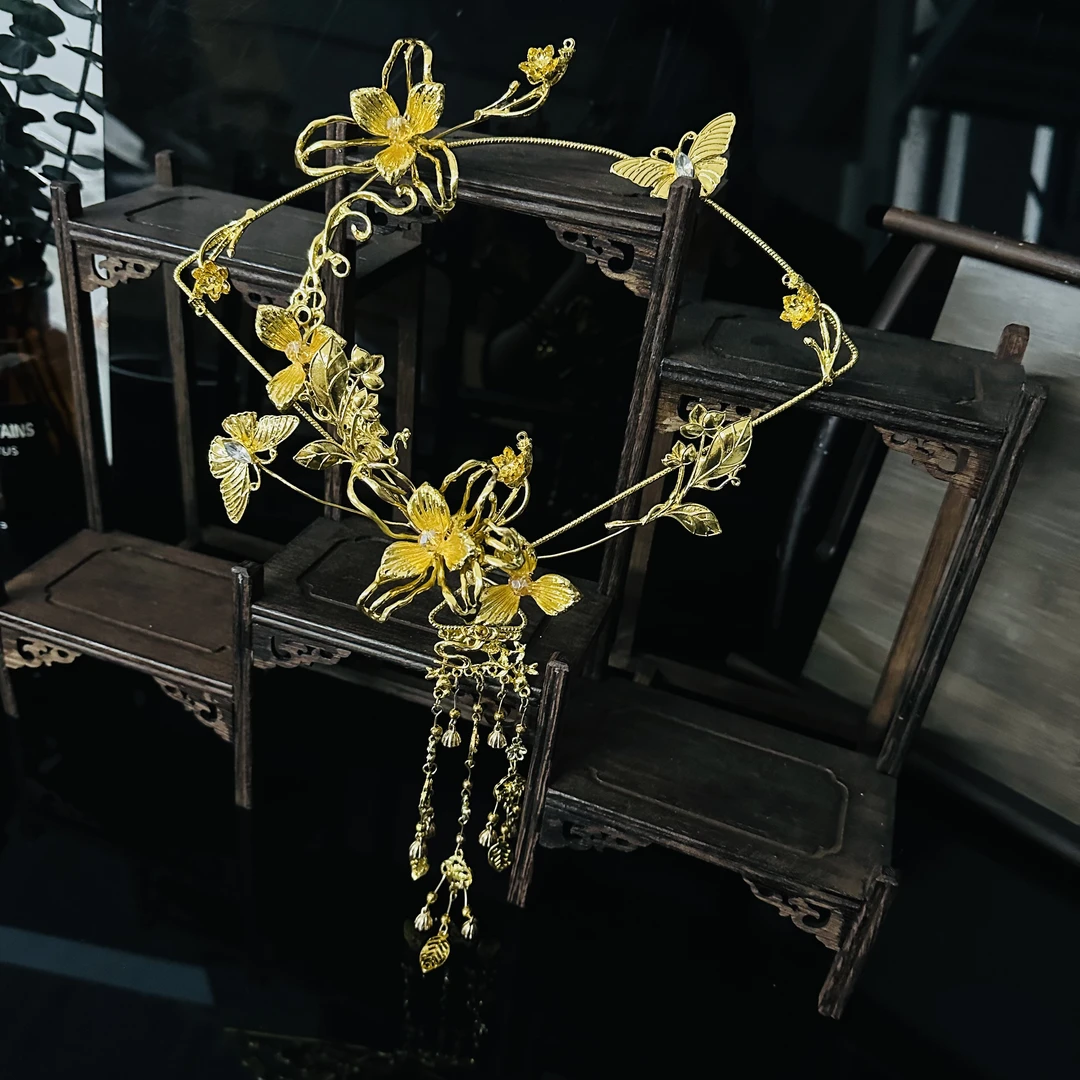 TS070喜看优选新娘结婚手捧团扇秀禾服新娘结婚饰品