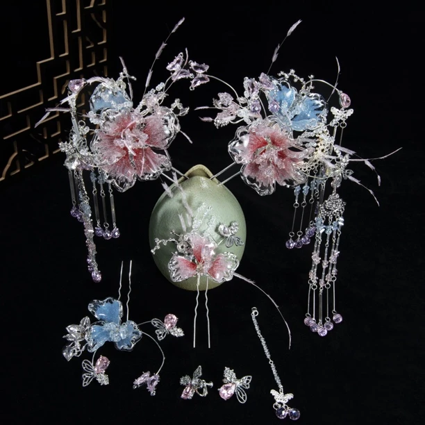 HZ1130古风新娘头饰中式婚礼银色系列结婚发钗饰品