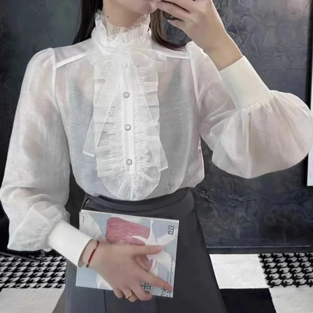 AMASS/阿玛施春秋新款气质优雅时尚雪纺百搭时尚法式衬衫 5301033