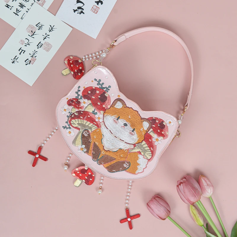 猫说小狐狸 原创小众国风刺绣异形包包古风包包中国风汉服可爱