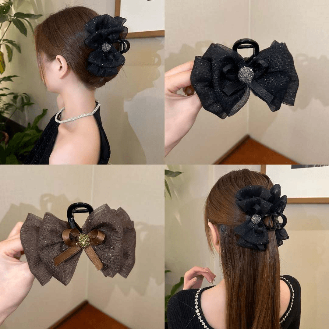 【焦糖可可】暖冬气质百搭黑咖色浪漫温柔原创设计款抓夹K