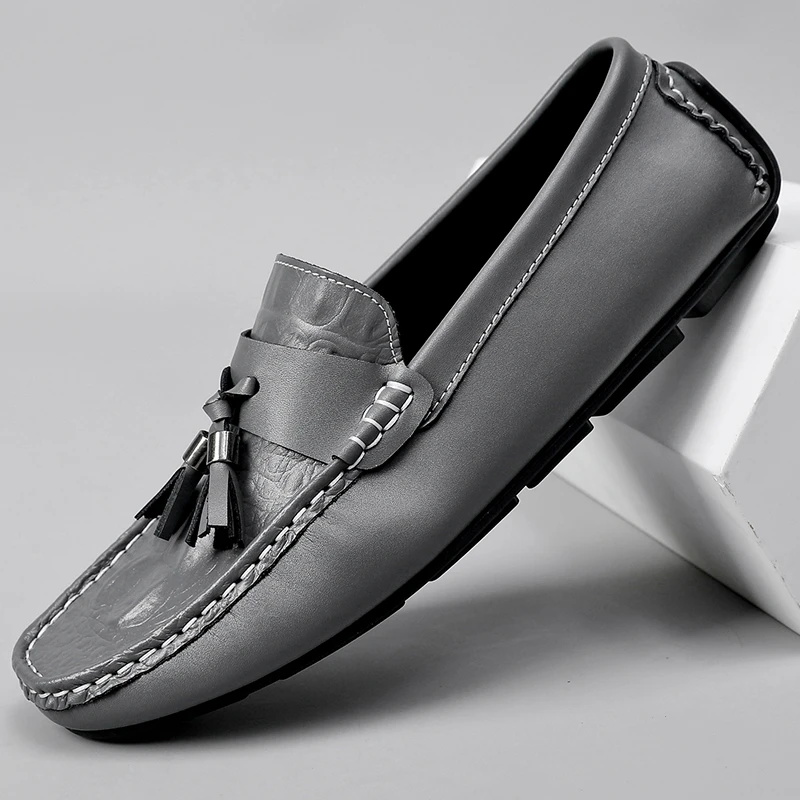 春秋新款男豆豆鞋时尚百搭流苏休闲皮鞋潮鞋软底驾车鞋一脚蹬驾车