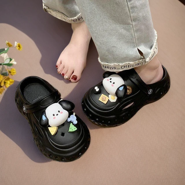 外穿拖鞋软底可爱包头2024沙滩凉鞋少女心洞洞鞋女新款洞厚底