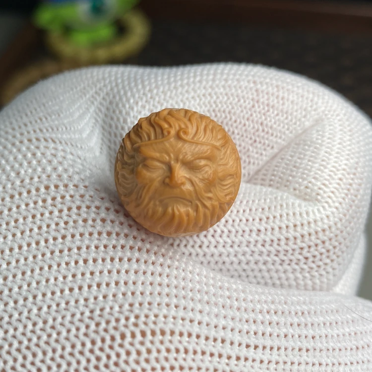 『铭源』· 悟空猴头核桃双面雕刻单颗，尺寸17mm左右，光头强料