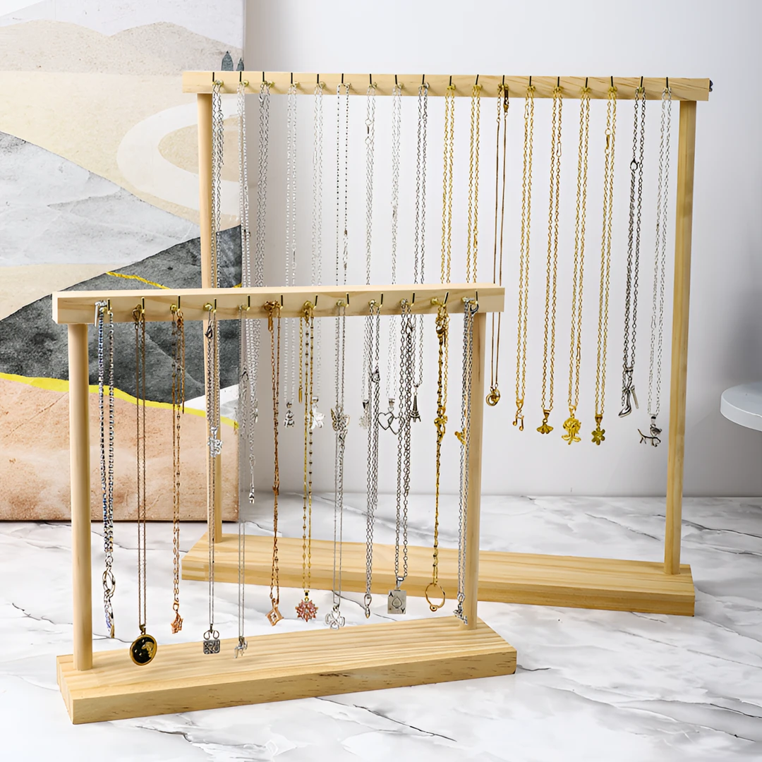 “贝贝宠粉专属”实木展示架中国风首饰架项链收纳架手链吊坠古风架