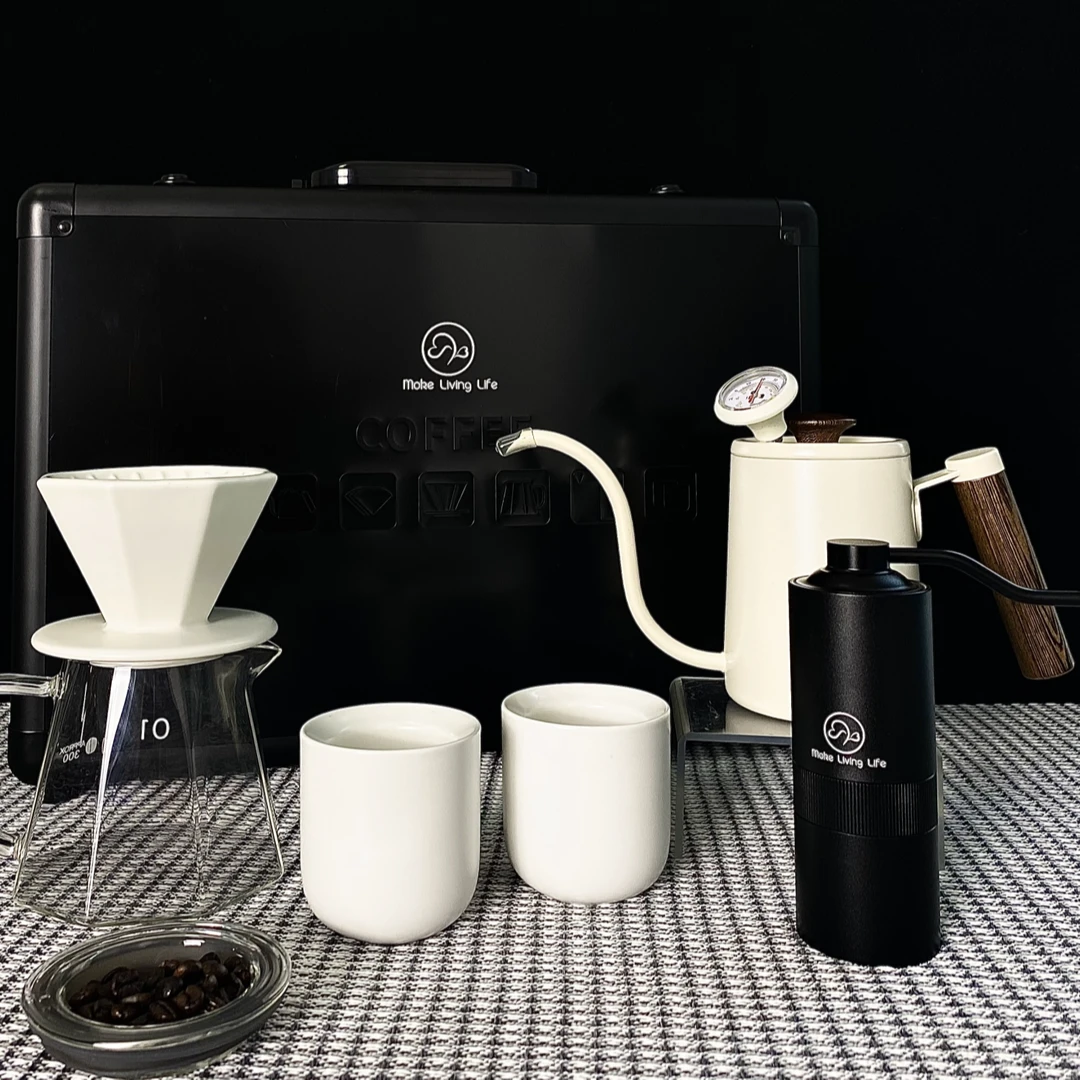 MokeLivingLife 手冲咖啡器具套装 户外便携式手摇礼盒装手磨