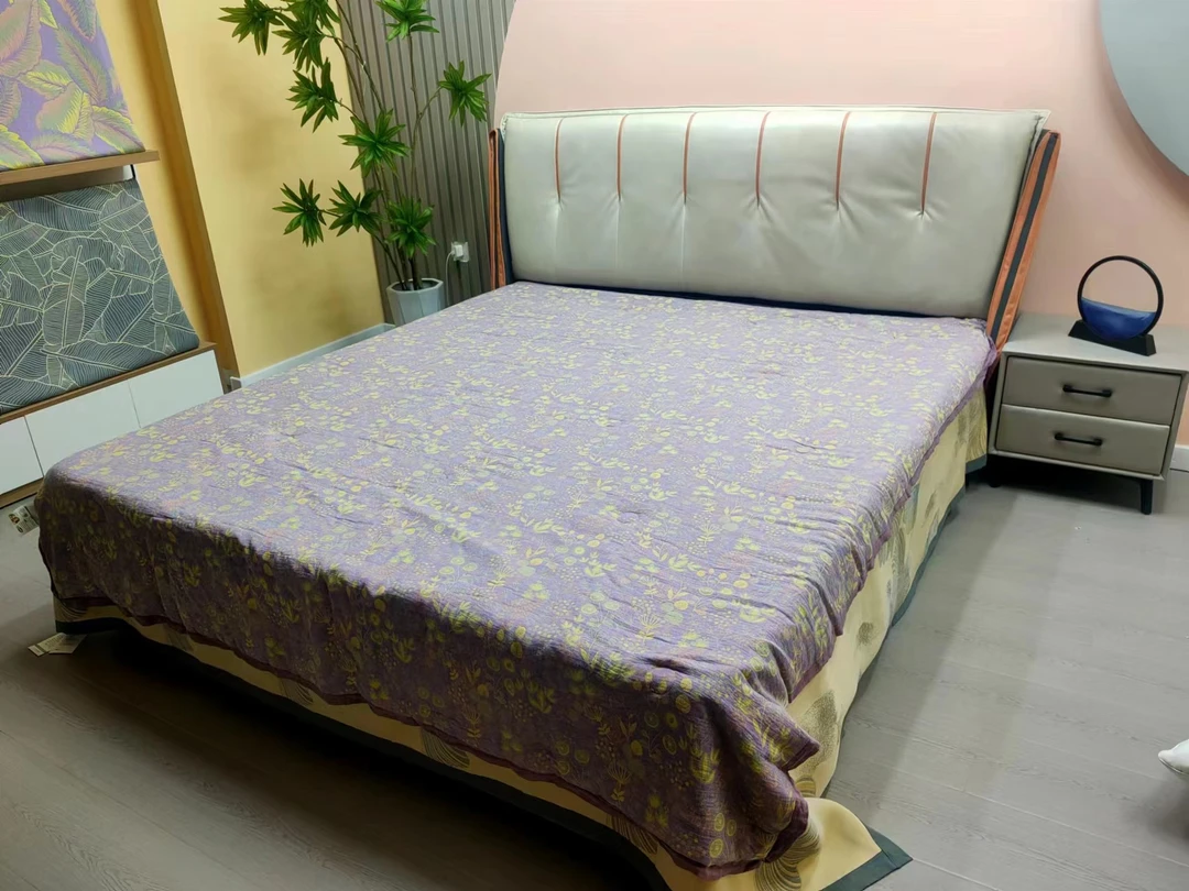 凤尾花紫       四季通用高端双层纱被子2/2.3