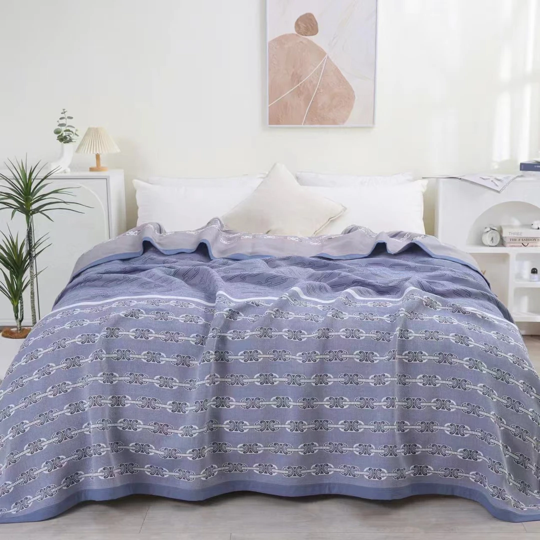 环环相扣蓝   高端埃及棉床盖  2.4/2.5