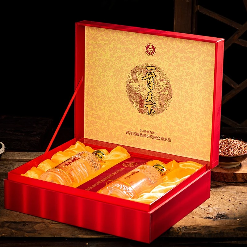 一尊天下经典w五粮液股份公司一尊天下白酒双支礼盒装52度500ml*2