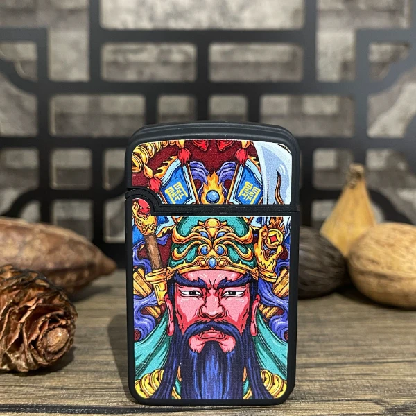 英伽潮玩【关羽】趣味设计高温蓝焰直冲防风防水防爆充气英伽打火机