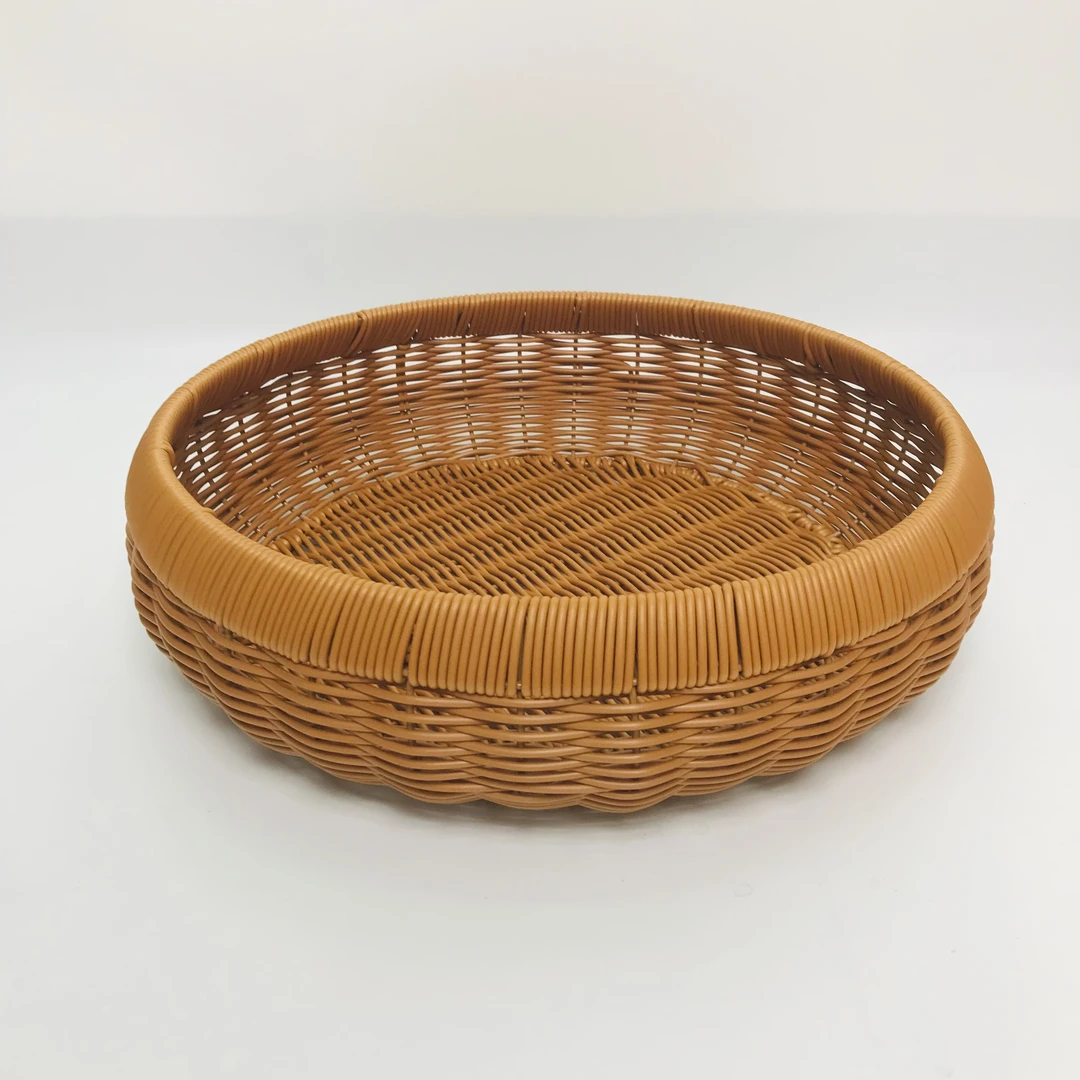 J88纯手工编织仿藤家用中号馒头筐水果筐直径33高10