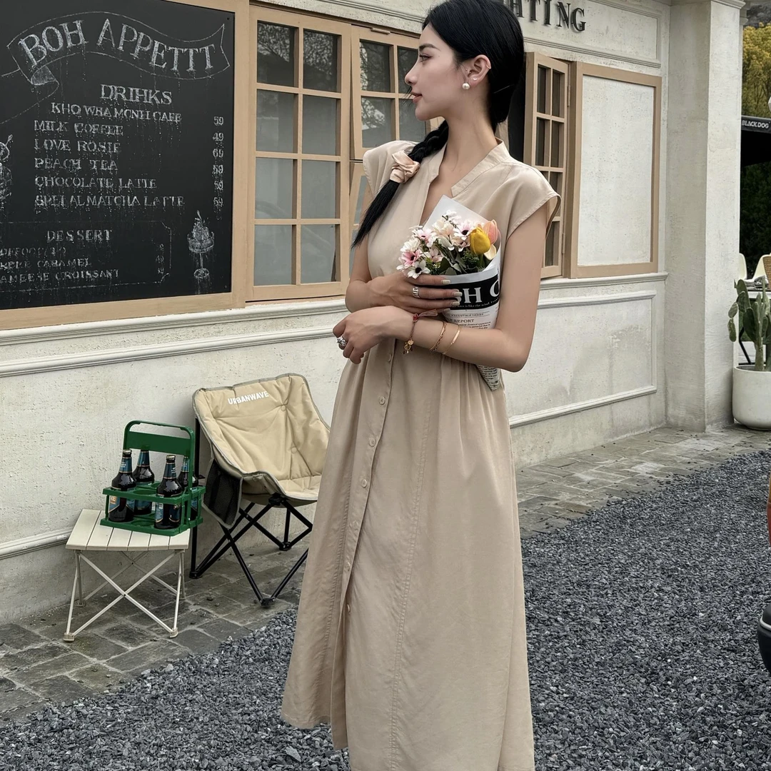 【华姐&原创】24X2136法式长裙夏季新款高端精致显瘦收腰连衣裙女