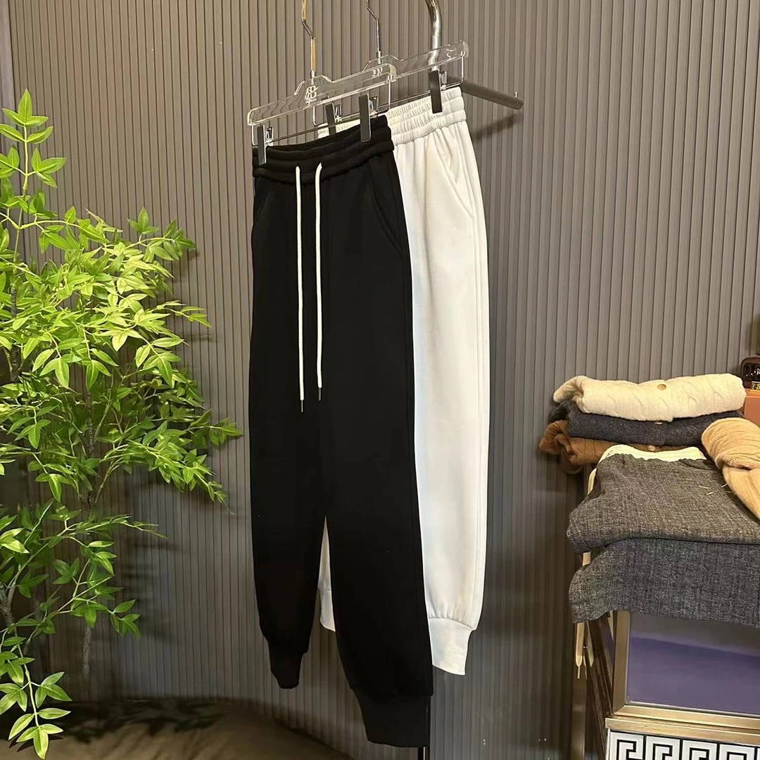 2024新款时尚百搭潮流显瘦加绒加厚保暖束脚卫裤休闲裤6901