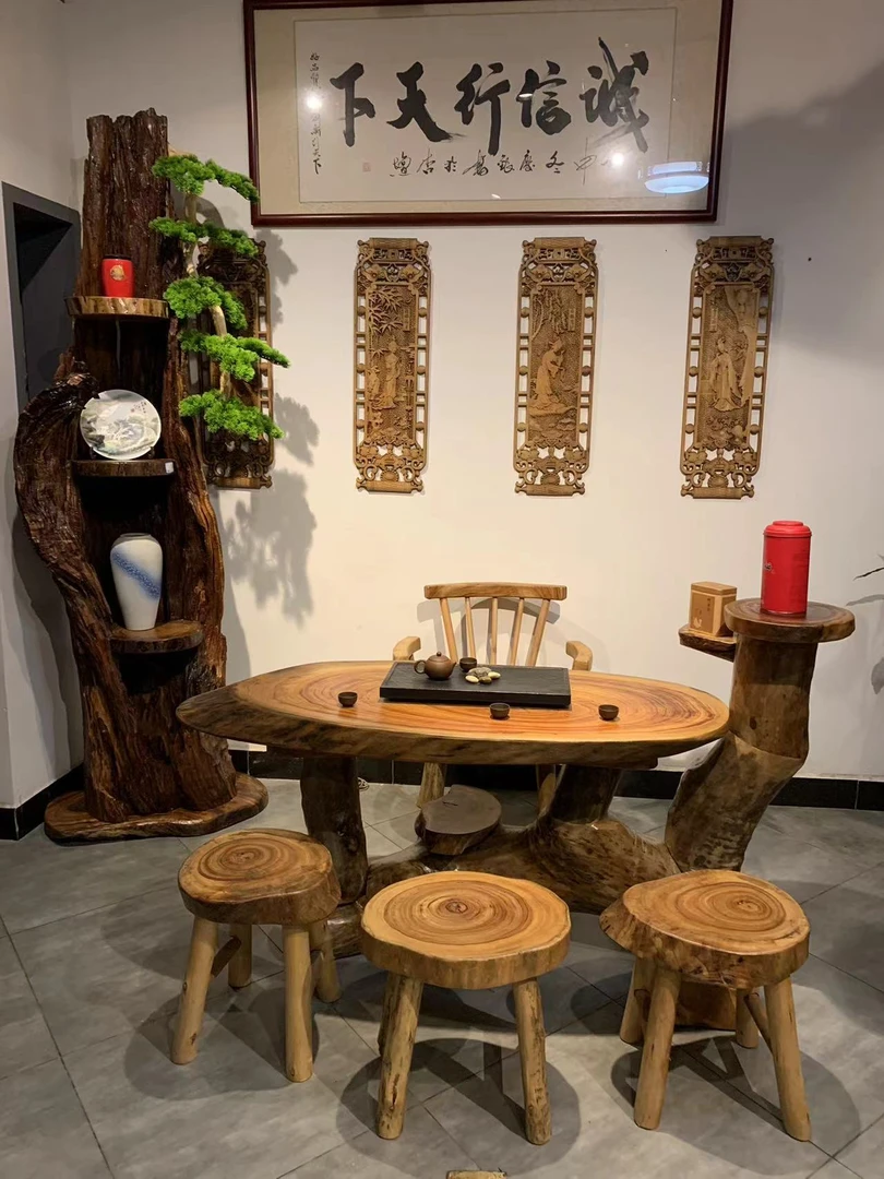 香樟木茶桌5件套