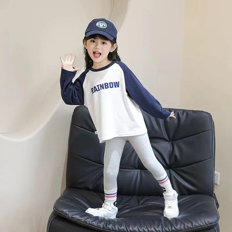 陈陈CC春秋新款女童套装宝宝洋气打底裤儿童百搭打底衫休闲两件套
