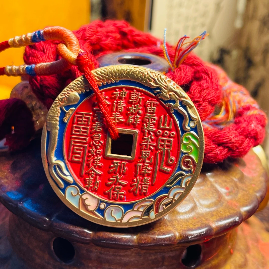 师傅制作-珐琅款手工制作花钱新龙腾四海中式挂件