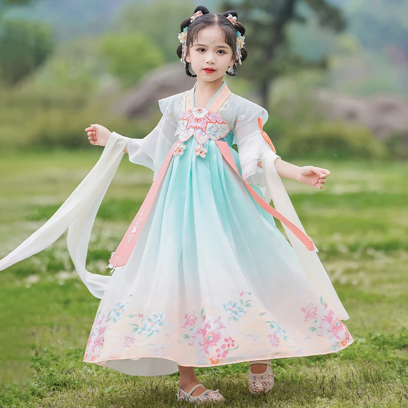 汉服女童连衣裙夏款2025夏装新款儿童公主裙新中式小女孩裙子夏季