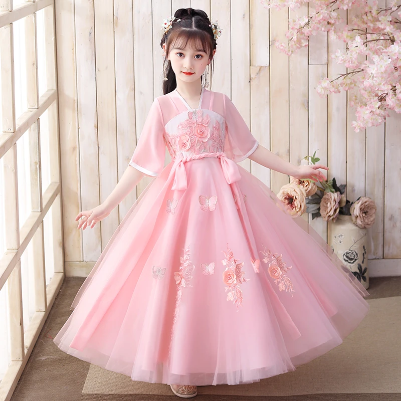 汉服女童春季2025新款儿童古装春款国风超仙唐装女孩古风公主春秋