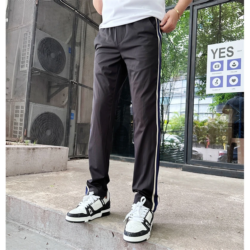 古帝特尼-春夏新款男士时尚织带弹力修身速干直筒休闲裤GL-77589