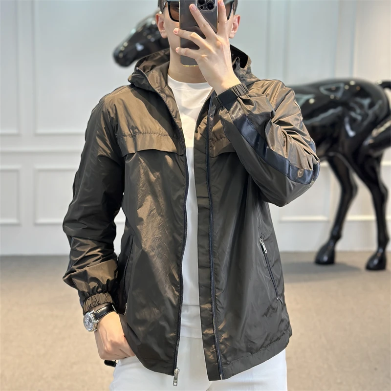 <古帝特尼>秋冬新款男士轻奢时尚拉链连帽夹克裤子套装GL-77602