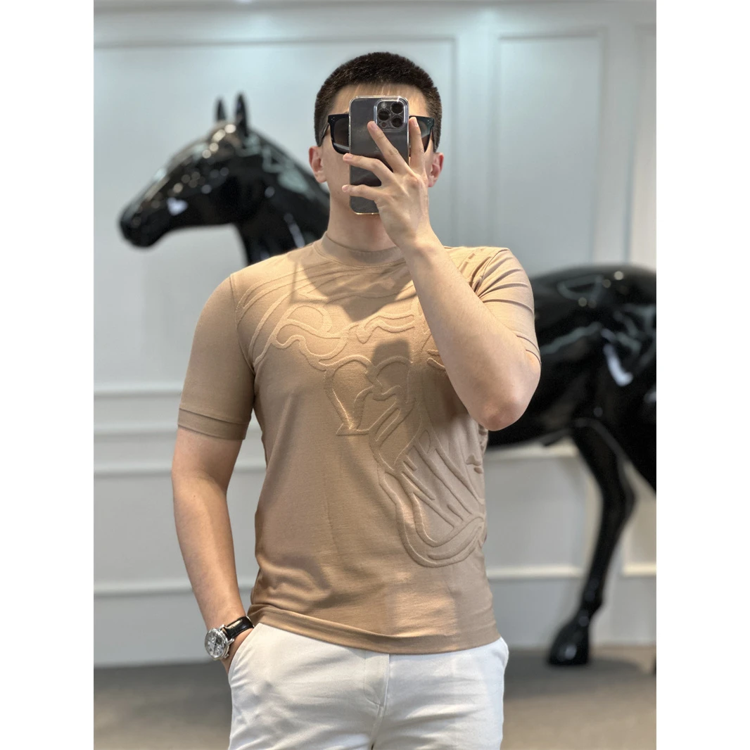 <古帝特尼>男士潮流高定欧货时尚韩版百搭修身圆领短袖G+8098