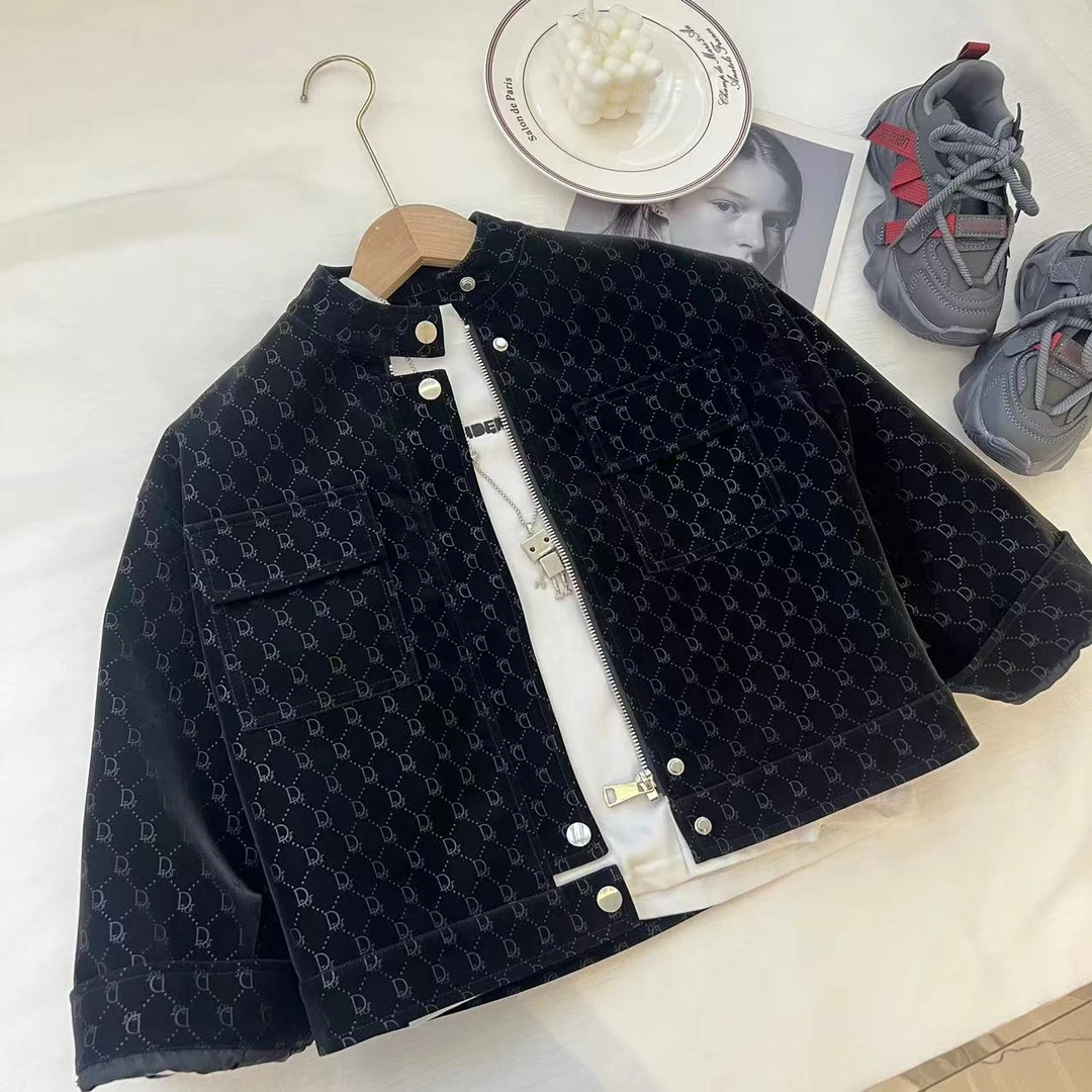 【头文字D】2024秋冬新款中大童潮牌时尚设计款痞帅皮衣外套HT24011