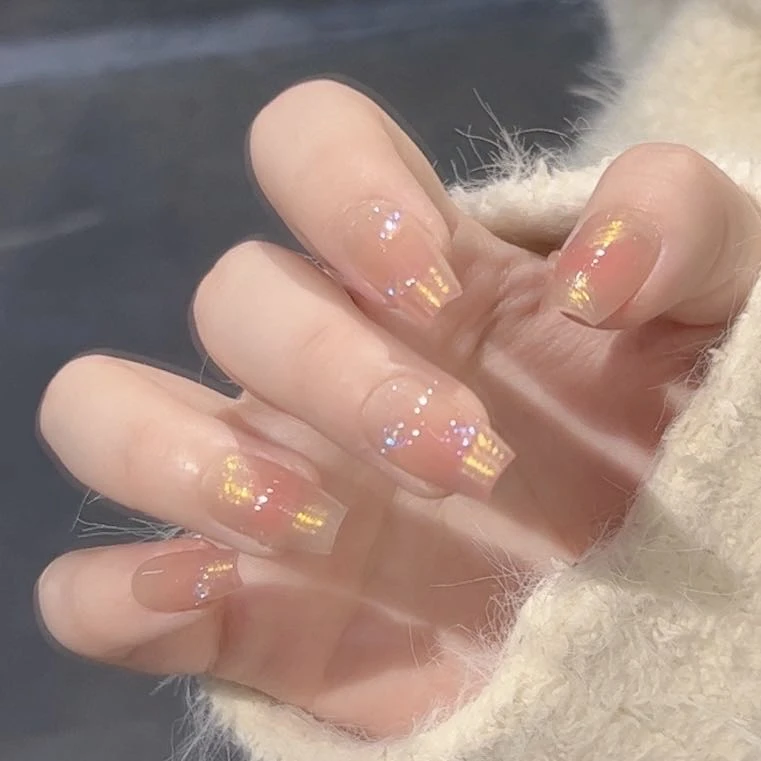 【极光飘带】野世纯手工穿戴甲 极光魔镜粉肌理感美甲 人鱼