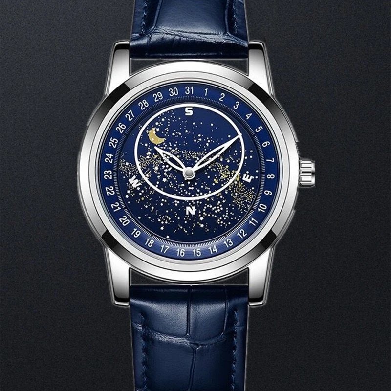 银河系星空全自动商务机械夜光防水腕表百搭手表男士潮流轻奢星O