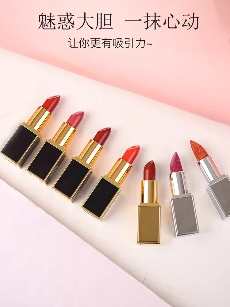 T♥F口红#16斯嘉丽红#100哑光#50黑细管♥唇膏圣诞节元旦节特惠送礼