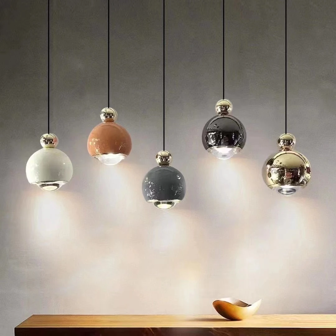 奶油风床头小吊灯轻奢简约创意长线吊灯升降卧室灯背景墙吊线灯