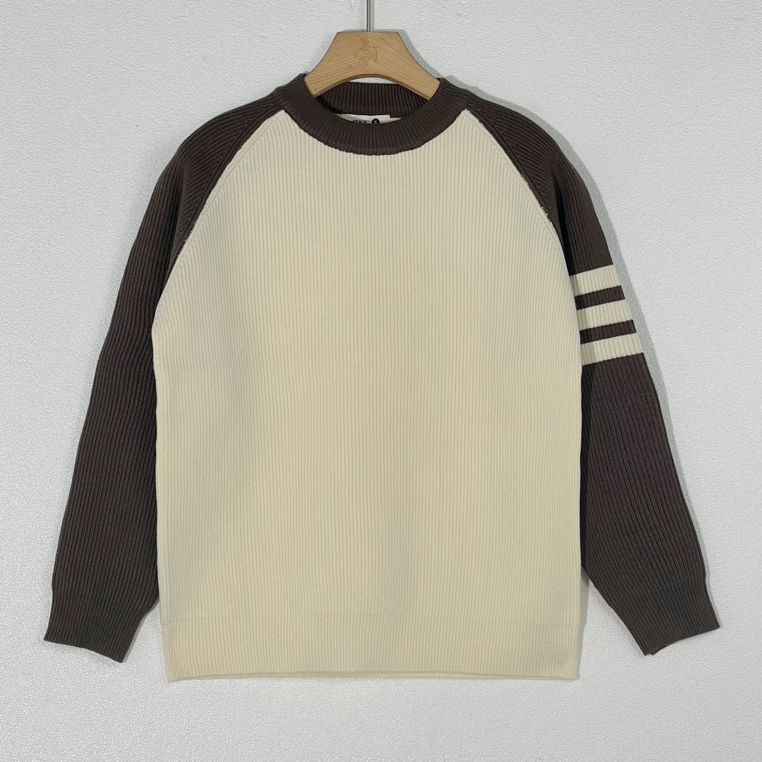 秋冬季潮流男士时尚休闲卫衣简约百搭拼色圆领长袖上衣2265