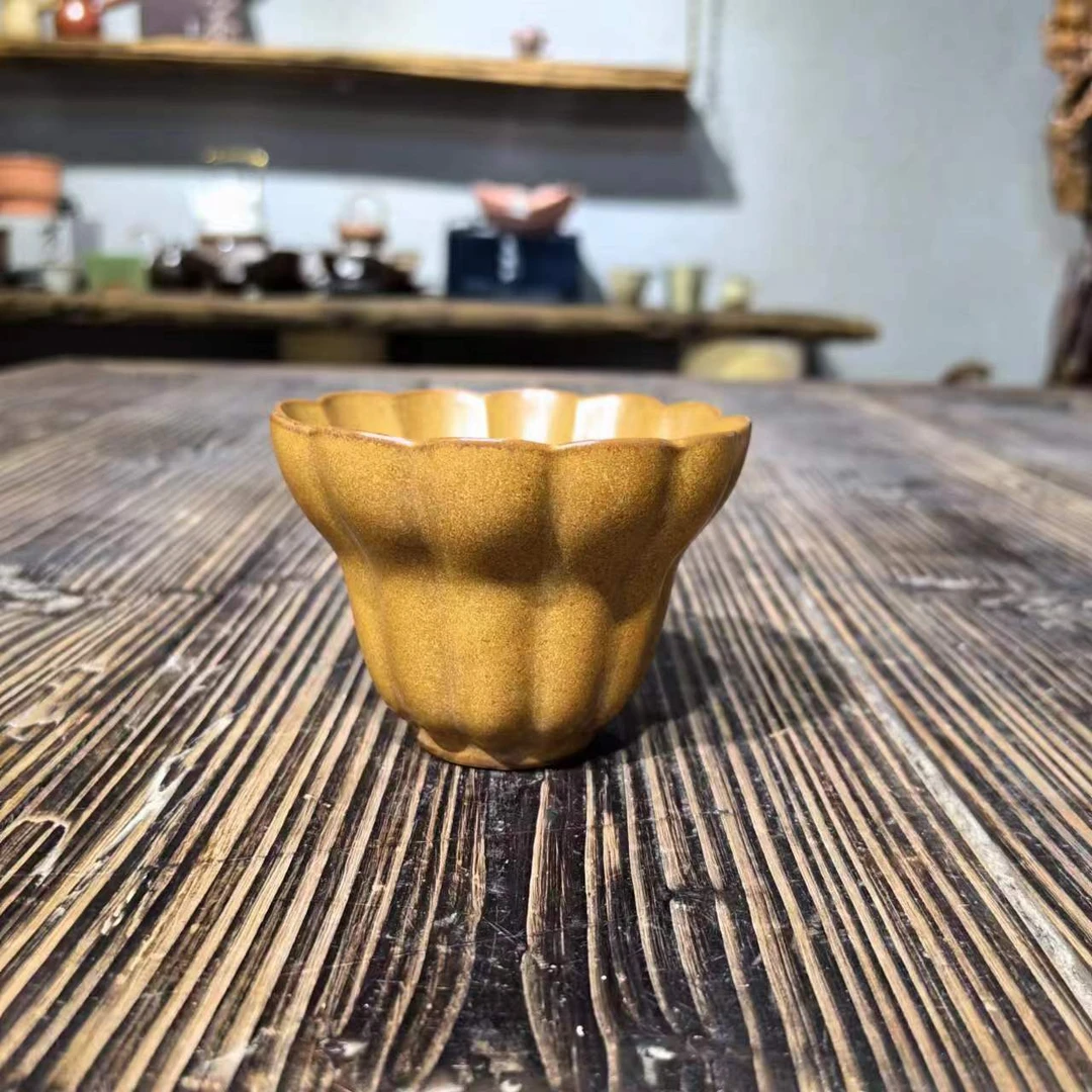 花口葫芦杯（酱釉）